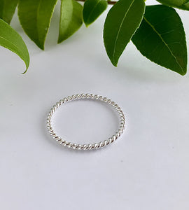 sterling silver thin twist band