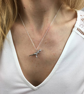 Sterling Silver T-Rex Dinosaur Necklace