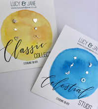 Load image into Gallery viewer, Sterling Silver Celestial Set Of 6 Mismatched Studs