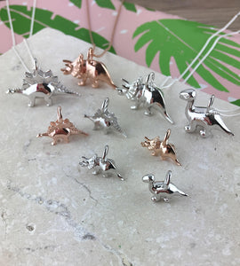 Mini Sterling Silver Diplodocus Dinosaur Necklace