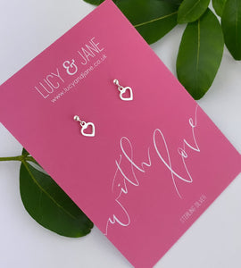 Sterling Silver Open Heart Drop Earrings