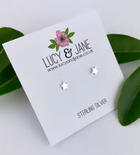 Load image into Gallery viewer, Sterling Silver Simple Star Earrings