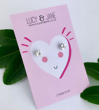 Load image into Gallery viewer, Sterling Silver Sparkle Heart Earrings