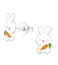 Load image into Gallery viewer, Sterling Silver Studs - Rabbit with Carrot