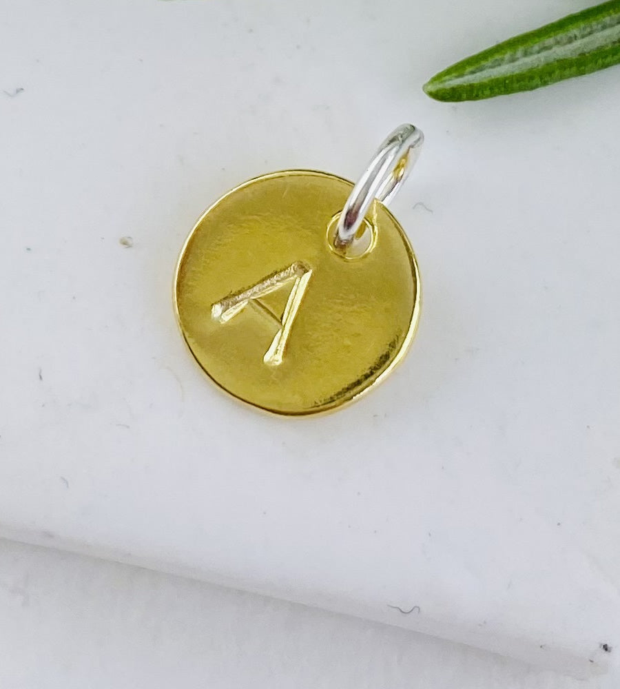 Gold Initial Disc Charm