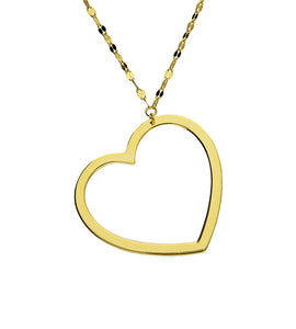 Gold Large Open Heart Necklace