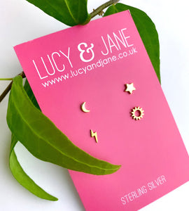 Gold Set Of 4 Mismatched Studs