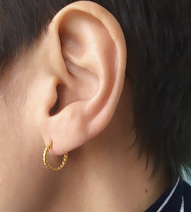 Gold Mini Rope Twist Hoops