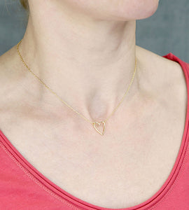 New! Gold Simple Heart Necklac