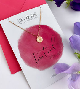 personalised letter necklace in rose gold