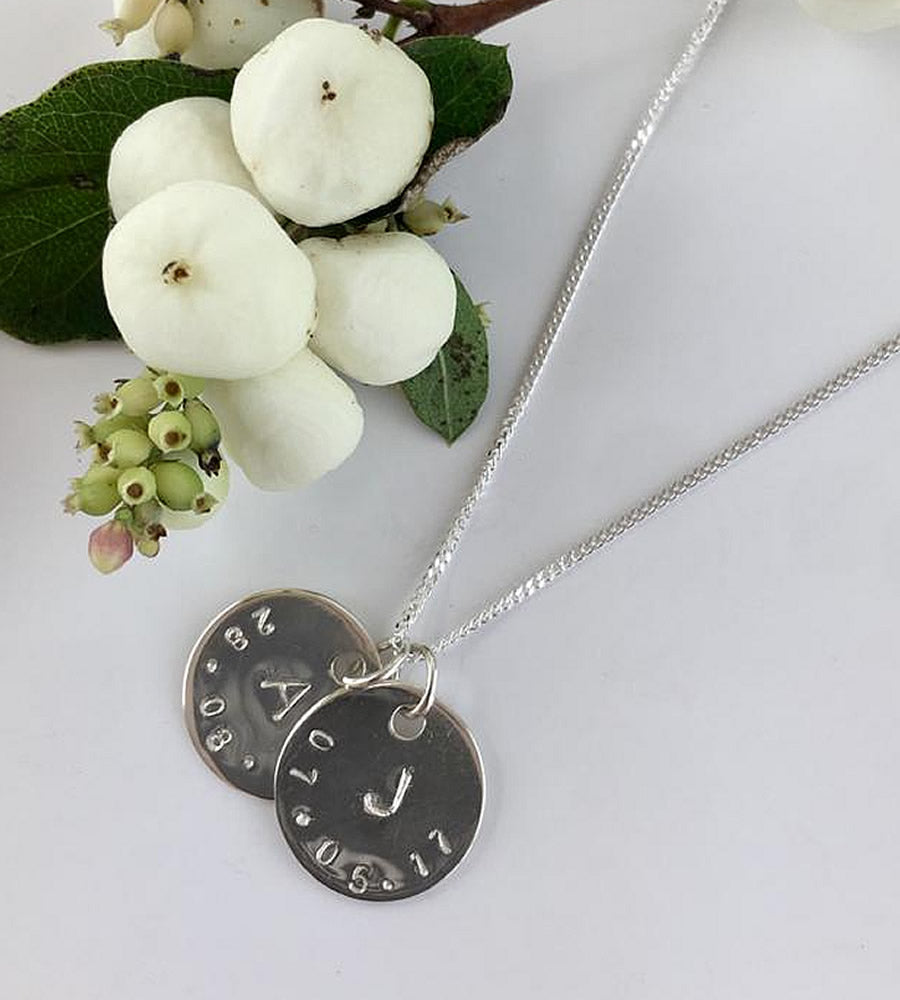 Sterling silver Additional Initial And Date Disc