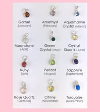 Load image into Gallery viewer, Sterling Silver Birthstone Lightning Bolt Necklace