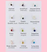 Load image into Gallery viewer, Sterling Silver Birthstone And Star Necklace