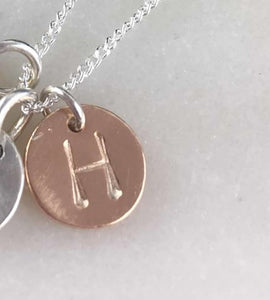 Rose Gold Initial Disc Charm