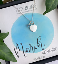 Load image into Gallery viewer, Sterling Silver Heart Birthstone Necklace