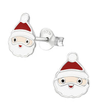 Load image into Gallery viewer, Sterling Silver Cute Christmas Santa Studs