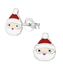 Sterling Silver Cute Christmas Santa Studs