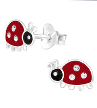 Load image into Gallery viewer, Sterling Silver Cute Ladybird Studs