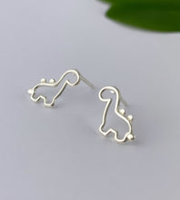 Load image into Gallery viewer, sterling silver dino studs