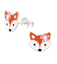 Load image into Gallery viewer, Sterling Silver Fox Studs