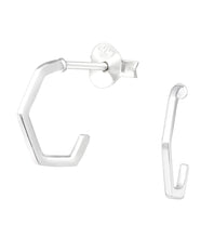 Load image into Gallery viewer, Sterling Silver Geometric Hoops