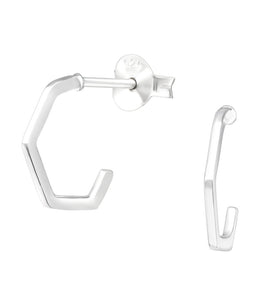 Sterling Silver Geometric Hoops