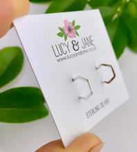 Load image into Gallery viewer, Sterling Silver Geometric Hoops