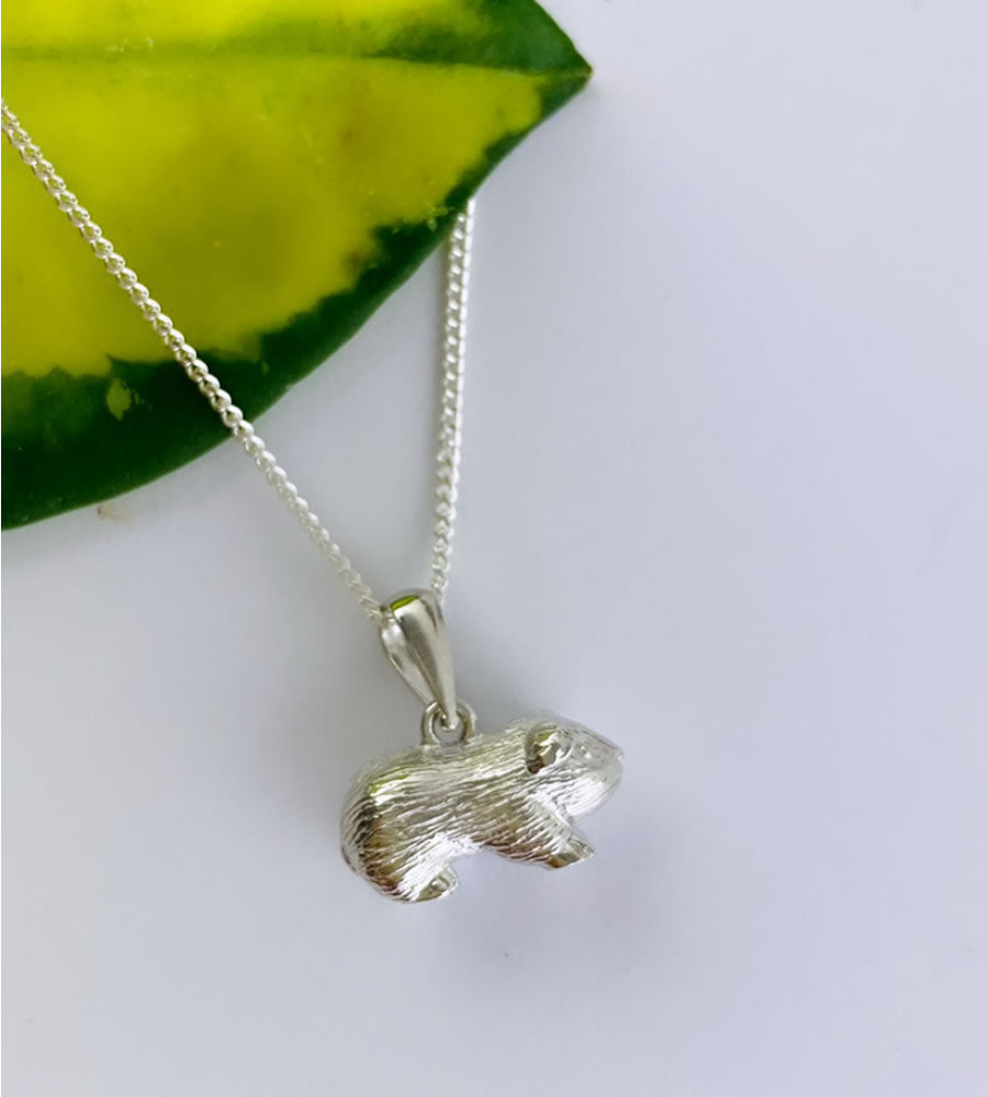 sterling silver guinea pig necklace
