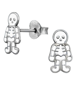 Halloween Sterling Silver Skeleton Earrings