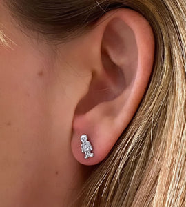 Halloween Sterling Silver Skeleton Earrings