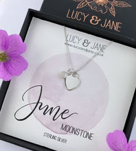 Load image into Gallery viewer, Sterling Silver Heart Birthstone Necklace