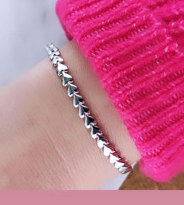Sterling Silver Hearts Bracelet