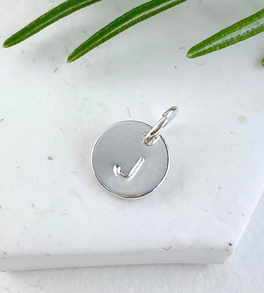 Sterling Silver Initial Disc Charm