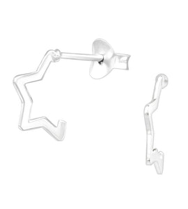 TOP SELLER! Sterling Silver Mini Star Hoops
