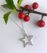 Load image into Gallery viewer, Sterling Silver Open Star Pendant