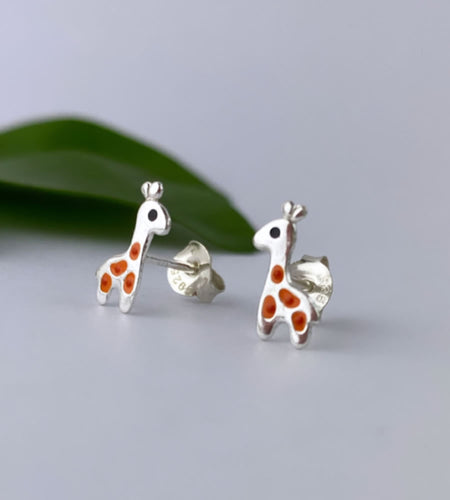 sterling silver giraffe ear studs