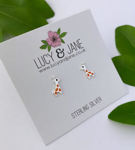 childrens sterling silver giraffe earrings