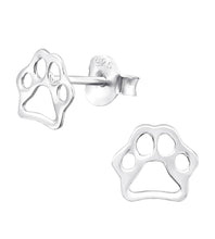 Load image into Gallery viewer, Sterling Silver Paw Print Earrings