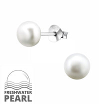 Load image into Gallery viewer, Sterling Silver Freshwater Pearl Earrings