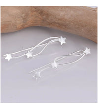 Load image into Gallery viewer, Sterling Silver Shooting Star Climber Earrings