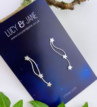 Load image into Gallery viewer, Sterling Silver Shooting Star Climber Earrings