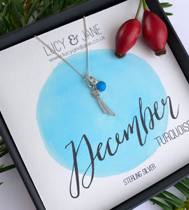 Sterling Silver Birthstone And Shooting Star Necklace