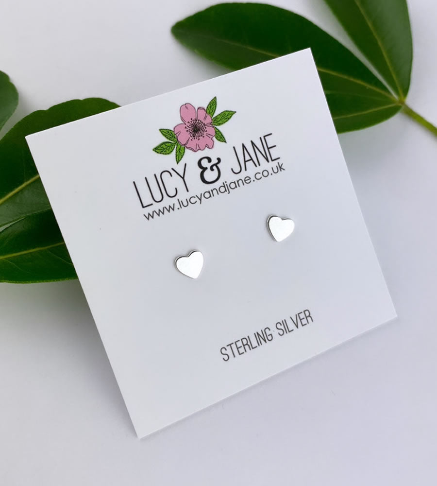 Sterling Silver Classic Heart Studs
