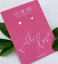 Load image into Gallery viewer, Sterling Silver Classic Heart Studs