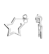 Load image into Gallery viewer, sterling silver hoops in the shape of stars