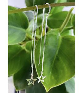 Sterling Silver Star Threader Earrings