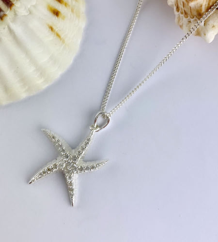 sterling silver starfish necklace