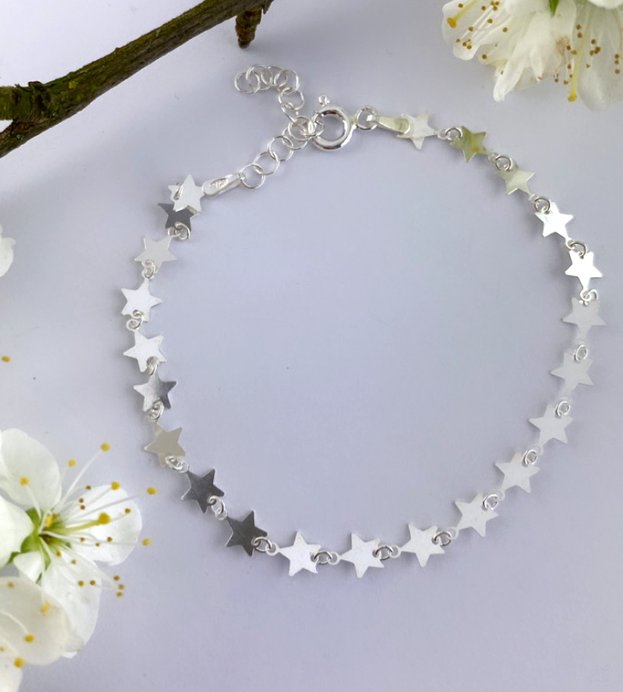 Sterling Silver Stars Bracelet