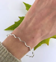 Load image into Gallery viewer, Sterling Silver Wave Bangle