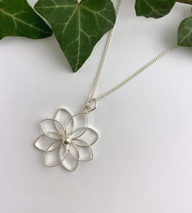 Sterling Silver Flower Necklace